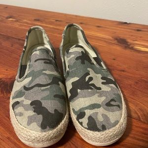 Camo slide on sneakers